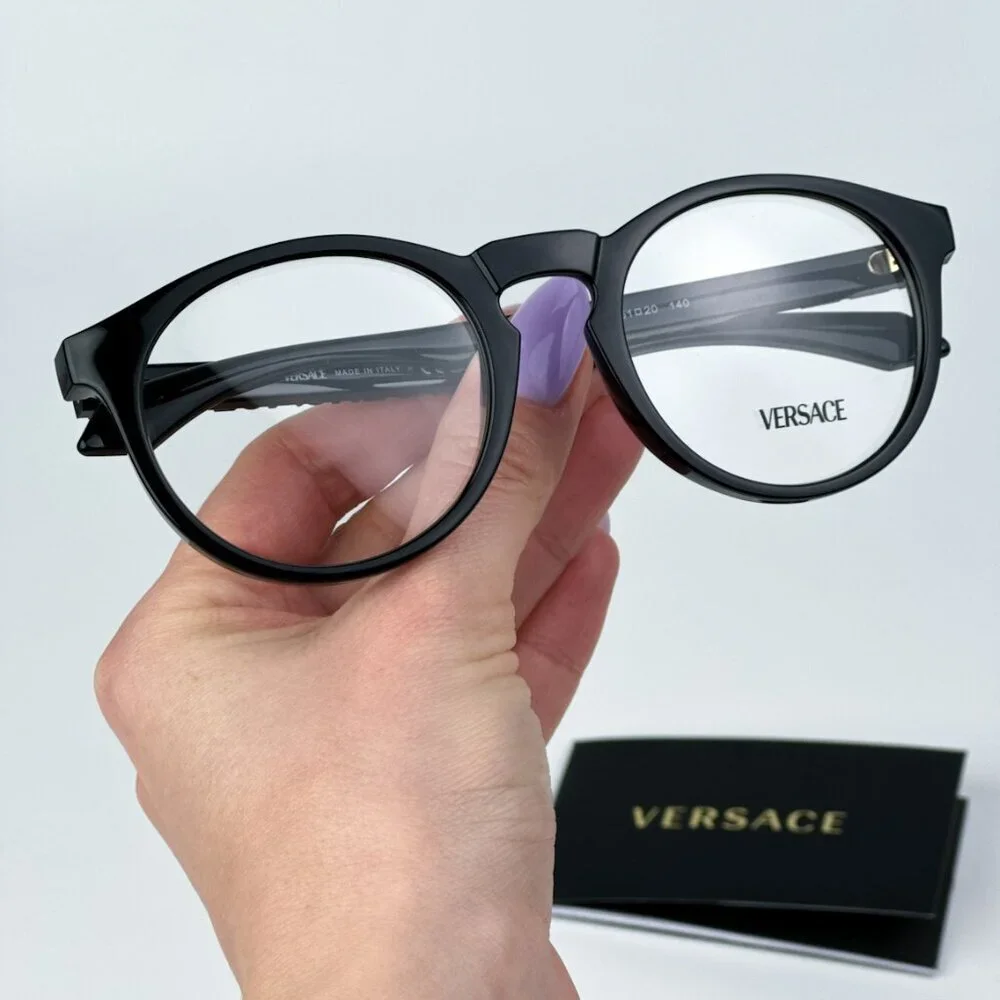 Versace VE3355U GB1 BRAND NEW Eyeglasses Black Oval Unisex